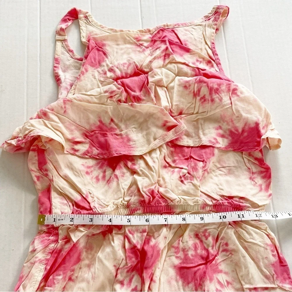 BCBG Girls Girl's Printed Tie Dye Challis Romper - Size 16